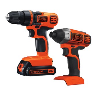 Black & Decker -20V MAX PowerConnect Cordless Drill & Impact Driver Combo Kit